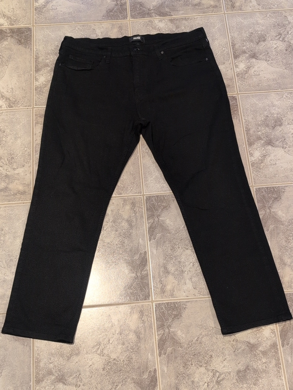 Paige Federal Slim Straight Black Jeans
